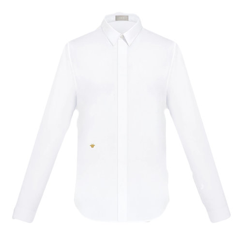 DIOR/迪奧  新款男士白色棉府綢金線蜜蜂刺繡長袖襯衫 733C554B2088_C081