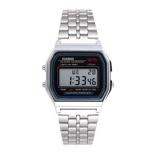 CASIO/卡西歐手表 小銀表復古方塊手表多功能電子表男A159WA-N1