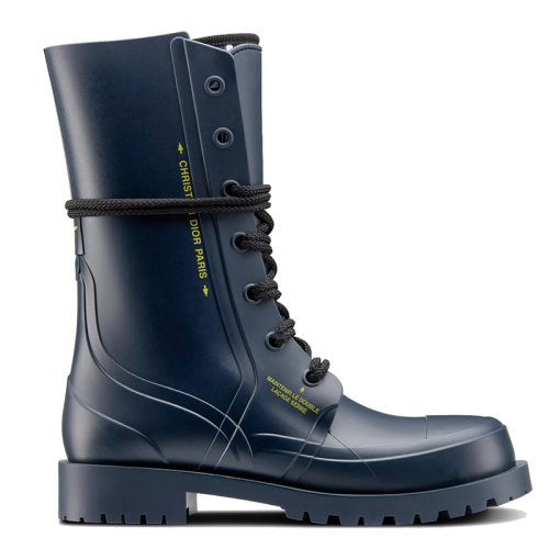 DIOR/迪奧 Diorcamp系列 女士深藍(lán)色斜紋橡膠和氯丁橡膠踝靴KCI671RON_S56B