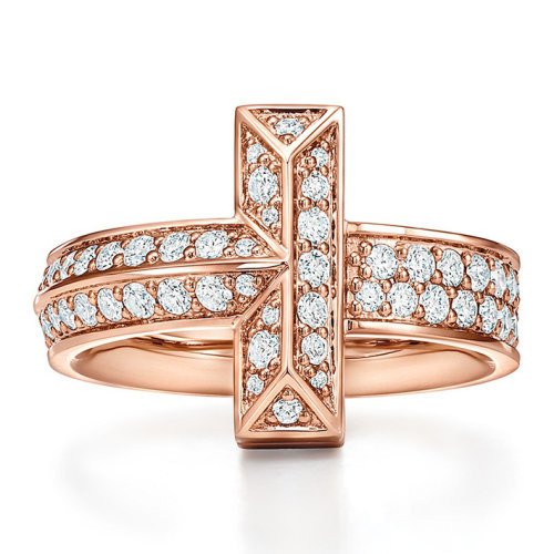 Tiffany & Co./蒂芙尼  Tiffany T系列18K金玫瑰金配以鉆石戒指  68169712