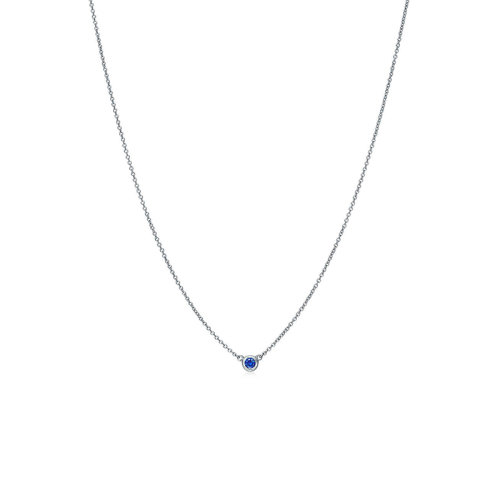 Tiffany & Co./蒂芙尼  ElsaPeretti?系列鉑金鑲嵌藍(lán)寶石項(xiàng)鏈 62632909