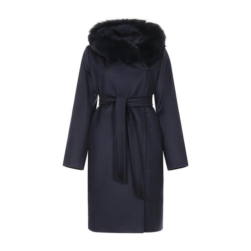  MaxMara/麥絲瑪拉 女士藍(lán)色羊毛大衣 MANGO-010