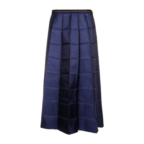 MARNI瑪尼 黑色松緊 半身裙 異色車線 極簡 深藍(lán)色 長裙