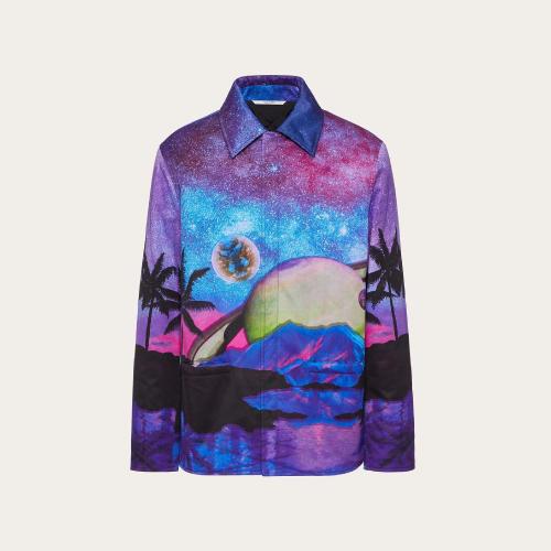  VALENTINO華倫天奴 22年秋冬 男士 夾克 VESTE EN COTON IMPRIMé WATER SKY XV3CJH2781CW33