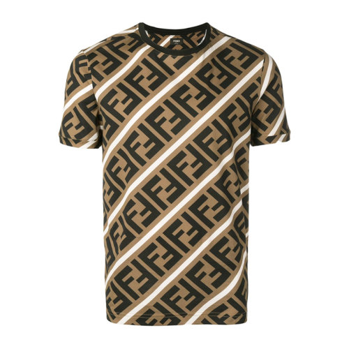Fendi 芬迪  男裝 服飾 棉質(zhì)復(fù)古logo印花時尚圓領(lǐng)半袖 男士短袖T恤