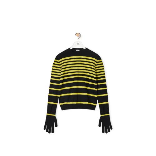  LOEWE羅意威 22年秋冬 男士 針織衫 Stripe glove sweater in wool H526Y14KD0-1108