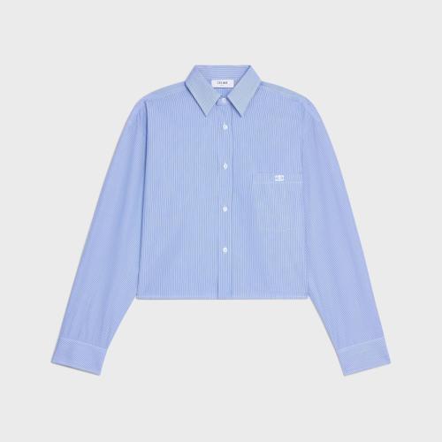  CELINE賽琳思琳 22年秋冬 女士 長袖襯衫 CHEMISE CROPPED POPELINE RAYéE 2C837937S.01NL