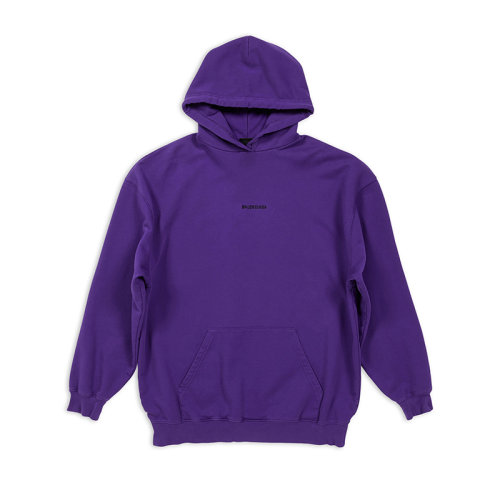 Balenciaga/巴黎世家 22年秋冬新款 女士紫色純棉飾有黑色刺繡LOGO字體連帽運動衫578135TNVH15162