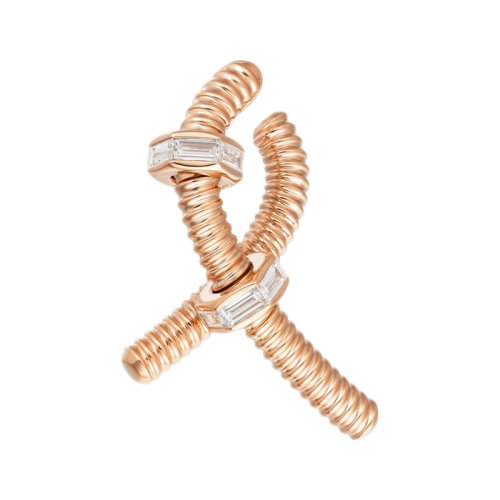 CARTIER/卡地亞  éCROU DE CARTIER系列 18k金玫瑰金鉆石螺母左耳環(huán)B8301437