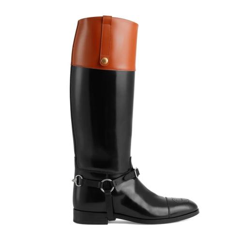  GUCCI古馳 22年秋冬 男士 馬具細(xì)節(jié)長筒靴 675655 DS8J0 1079 預(yù)定商品2-6周發(fā)貨