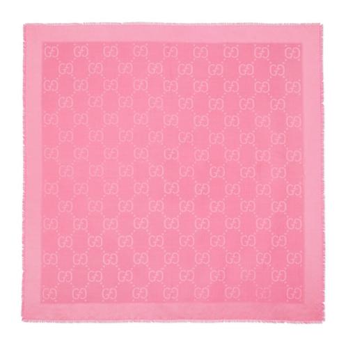  GUCCI古馳 22年秋冬 女士 GG提花真絲羊毛混紡披肩 663671 3GC43 5800