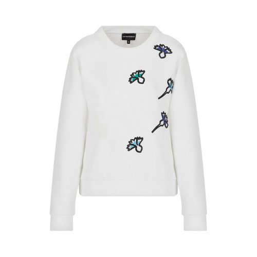  Emporio Armani/安普里奧阿瑪尼 女士白色棉質(zhì)衛(wèi)衣 6K2M6J 2JYPZ 0100 PLFSX