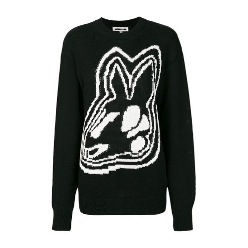 Alexander McQueen/亞歷山大麥昆 女士棉質(zhì)兔頭圖案長(zhǎng)袖毛衣女衛(wèi)衣