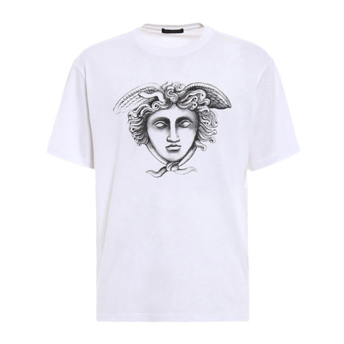 VERSACE 范思哲 男士 服裝 白色圓領(lǐng)美杜莎圖案棉質(zhì)半袖 男士短袖T恤