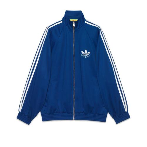  GUCCI古馳 22年秋冬 女士 adidas x Gucci聯(lián)名系列針織棉拉鏈夾克 712952 XJEGU 4153