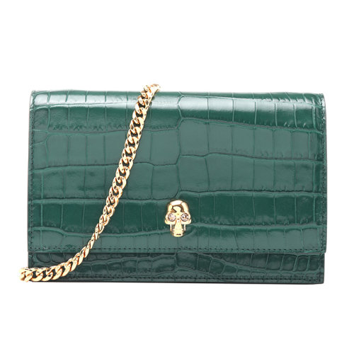 Alexander McQueen/亞歷山大麥昆22春夏金屬徽標(biāo)女士單肩包斜挎包鏈條包6130881HB0G