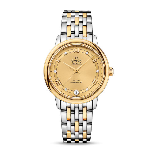 OMEGA/歐米茄 碟飛系列 典雅 同軸腕表 精鋼 18K金 鉆石刻度 自動機(jī)械 女士腕表 424.20.33.20.58.002