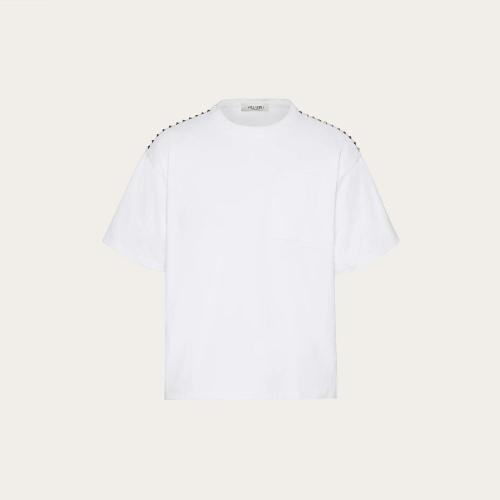  VALENTINO華倫天奴 22年春夏 男士 短袖T恤 ROCKSTUD UNTITLED 棉質(zhì)鉚釘圓領(lǐng) T 恤 UV3MG08X3LE 預(yù)定商品1-3周發(fā)貨