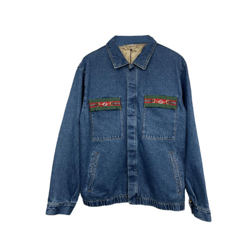 Gucci古馳  馬銜扣 男士牛仔外套