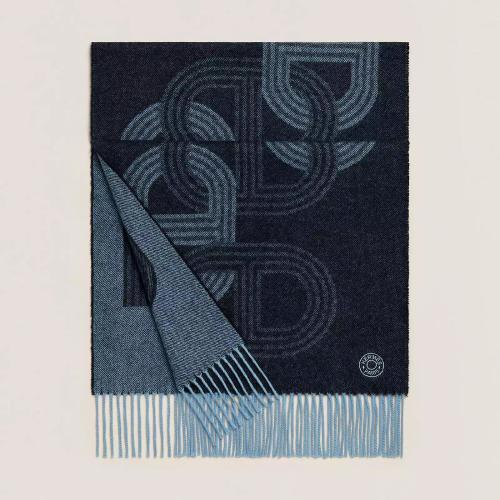  HERMES愛馬仕 22年秋冬 男士 圍巾 Echarpe Circuit 24 Faubourg H392684T 01