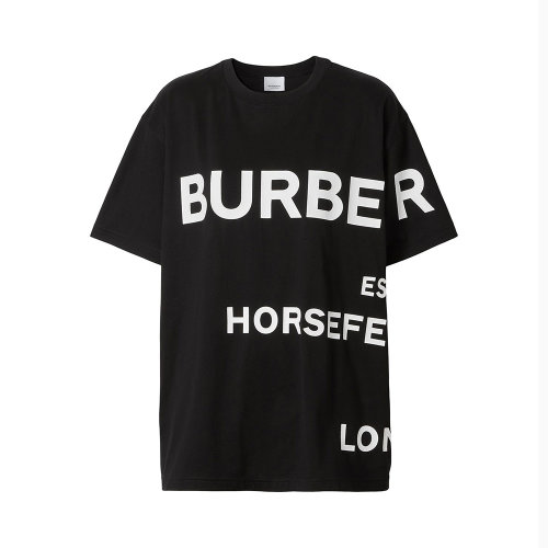 BURBERRY/博柏利 女士黑色棉質(zhì)印花T恤 8040764