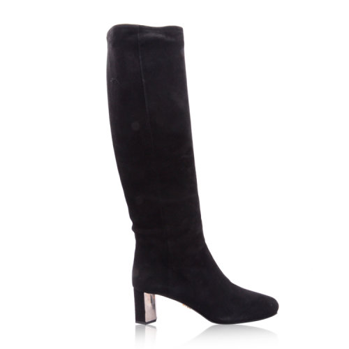 PRADA/普拉達(dá)女士麂皮長筒靴4.5CM
