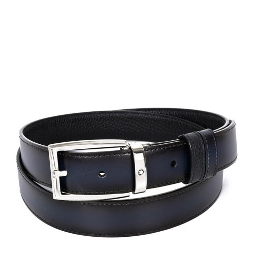 MontBlanc/萬(wàn)寶龍 男士經(jīng)典藍(lán)色卡扣腰帶皮帶 123899
