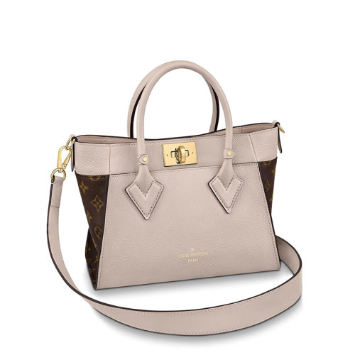 Louis Vuitton/路易威登 21新款 ON MY SIDE PM系列 女士格雷格粉老花帆布小牛皮龍蝦扣可拆卸肩帶手提斜挎單肩包M57729