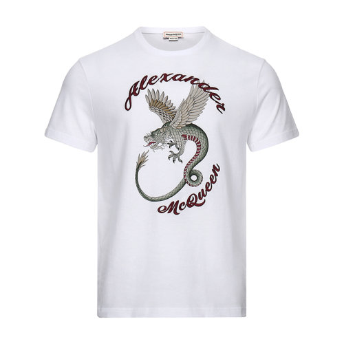 AlexanderMcQueen/亞歷山大麥昆 男士短袖T恤棉質(zhì)圓領(lǐng) 609578 QOZ92
