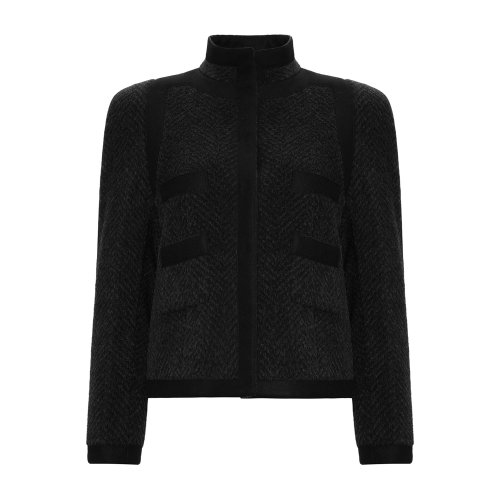 Emporio Armani 女士 黑色 短款毛呢外套  9NG34T-92701-016