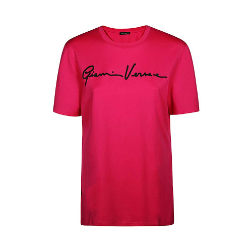 VERSACE/范思哲 女士粉色棉質(zhì)圓領(lǐng)短袖上衣T恤 A85757-A228806-A2131