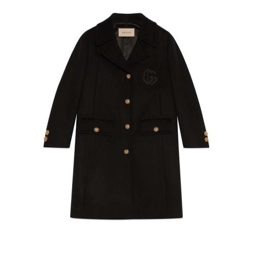  GUCCI古馳 22年秋冬 女士 雙G刺繡羊毛大衣 657054 ZAG3M 1000