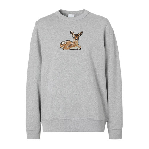 Burberry 博柏利 女士服裝 淺灰色鹿圖案運(yùn)動(dòng)衫 女衛(wèi)衣