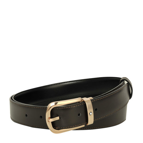 MontBlanc/萬寶龍 男士牛皮雙面可用商務休閑皮帶腰帶 可裁剪 114413