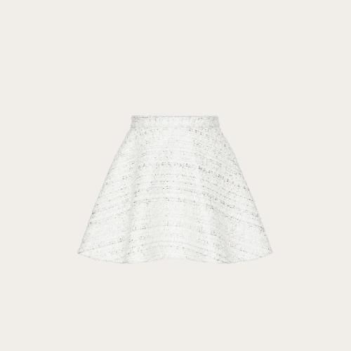 VALENTINO華倫天奴 22年秋冬 女士 半身裙 MINI JUPE EN TWEED ARGENTé XB3RA8H96U1CZ7