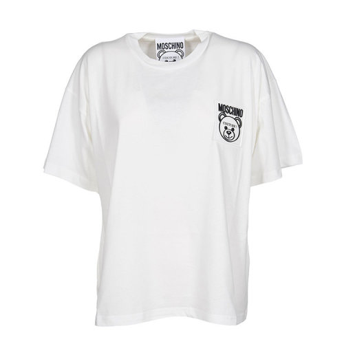 MOSCHINO/莫斯奇諾 服裝 女士T恤字母LOGO 小熊圖案 女性 白色棉質(zhì)圓領(lǐng) 女士短袖T恤 DV070454400002