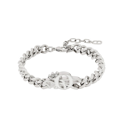 DIOR/迪奧 22新款CACTUS JACK聯(lián)名款 男士銀色黃銅鏤空CD標(biāo)志裝飾手鏈B1554HOMMT_D007