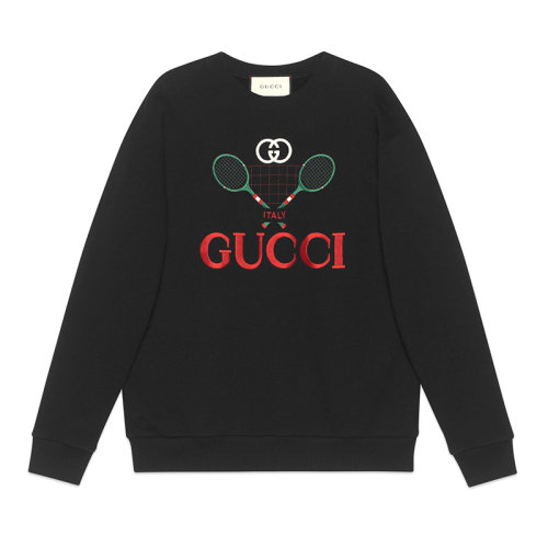 GUCCI/古馳  古琦女裝 經(jīng)典雙G 網(wǎng)球拍印花 女士時尚棉質(zhì)衛(wèi)衣 469250 XJBIY 1082