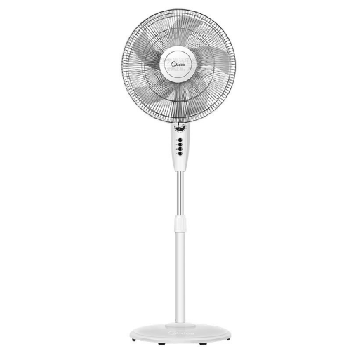 Midea/美的電風(fēng)扇落地扇16英寸五葉大風(fēng)量定時(shí)家用60W升降淺灰色FSA40YB