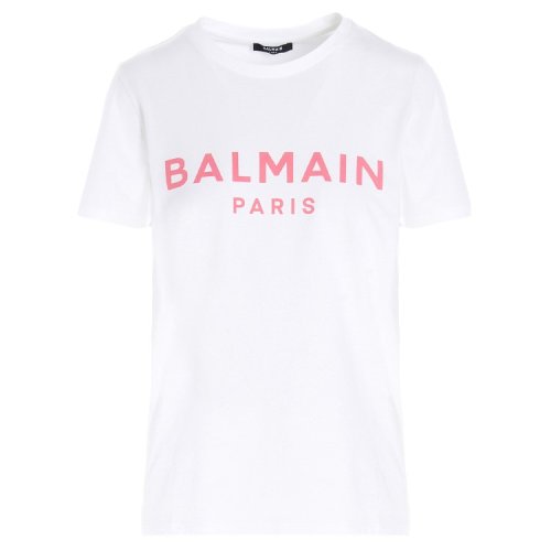 BALMAIN/巴爾曼  女裝 時尚百搭 女士白色棉質(zhì)短袖T恤 VF11350B019 GBY HKY0034C