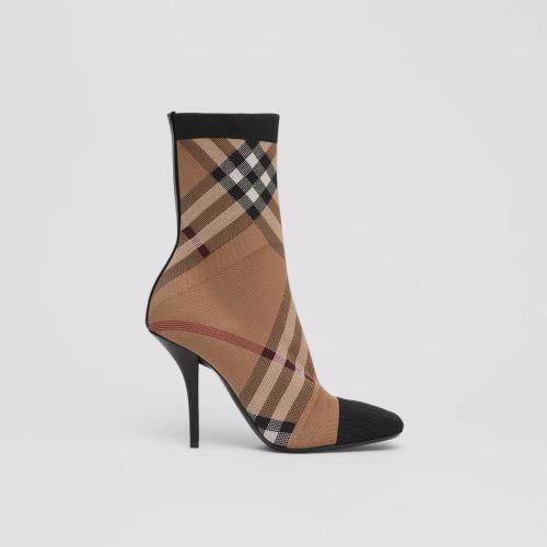  BURBERRY 22年秋冬 女士 針織格紋襪靴 80631601