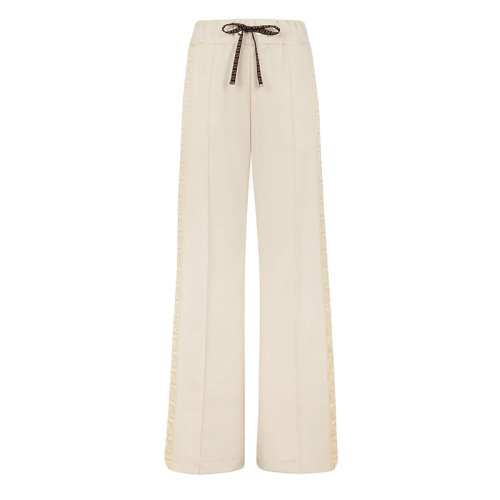 FENDI/芬迪      女士奶油色松緊腰身長款運(yùn)動褲FAB244AGM8F10RM