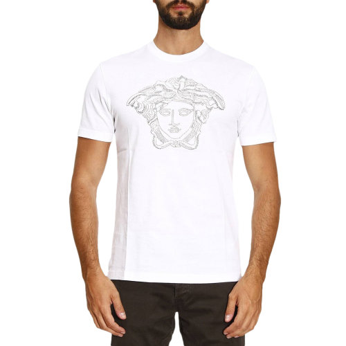 VERSACE/范思哲 男士白色棉質(zhì)圓領短袖上衣T恤 A77205-A201952-A001