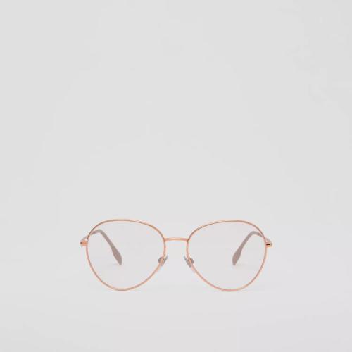  BURBERRY 22年秋冬 女士 標志性條紋裝飾飛行員光學(xué)鏡框 40823411