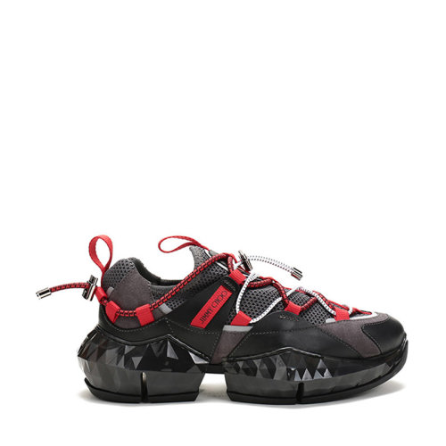 JimmyChoo/周仰杰 男士休閑運動鞋織物配皮網(wǎng)眼厚底系帶DIAMONDTRAILMEHL