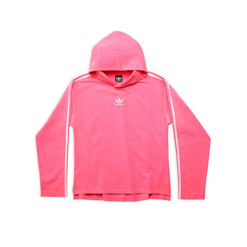 Balenciaga/巴黎世家 22年秋冬新款 ADIDAS聯(lián)名系列 女士熒光粉色純棉中重卷絨中號(hào)版型連帽衫衛(wèi)衣723796TNVP55280