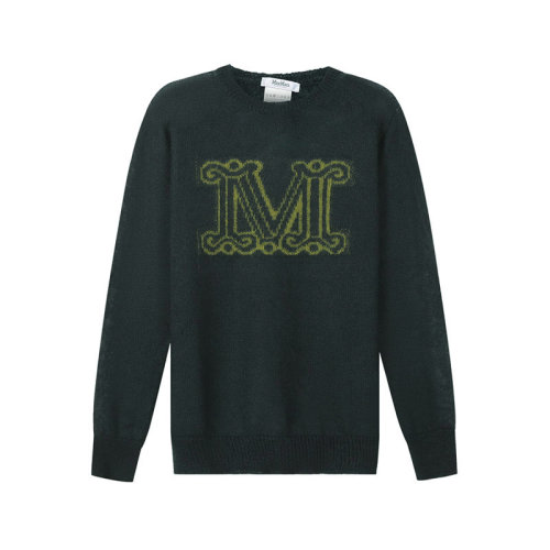 MaxMara/麥絲瑪拉 女士馬海毛微透圓領(lǐng)長(zhǎng)袖針織衫M徽標(biāo)提花 13660223 CHANTAL