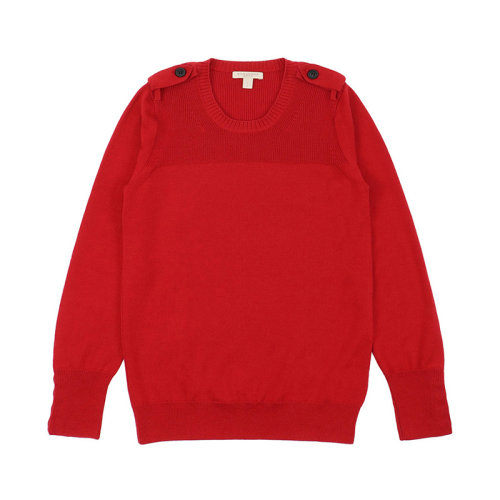 BURBERRY/博柏利 女士純色棉質(zhì)圓領(lǐng)長袖毛衣 395580 多色可選