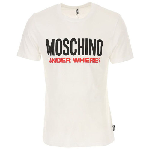 MOSCHINO/莫斯奇諾  女裝 字母LOGO 女士白色棉質(zhì)時(shí)尚圓領(lǐng)春夏短袖T恤 A190590030001