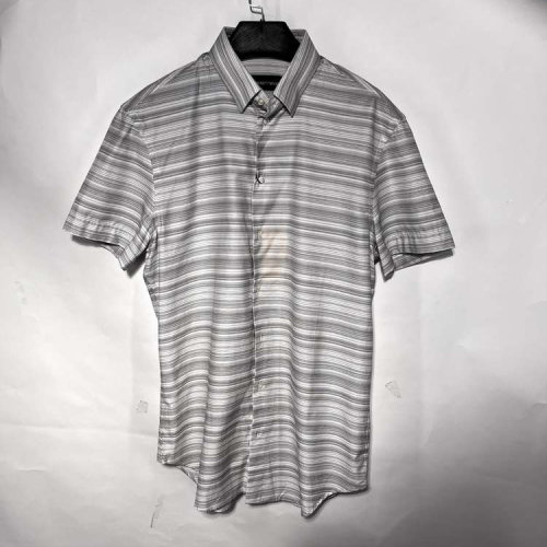 Emporio Armani/安普里奧阿瑪尼 灰白條紋男士長袖襯衫（瑕疵折扣）